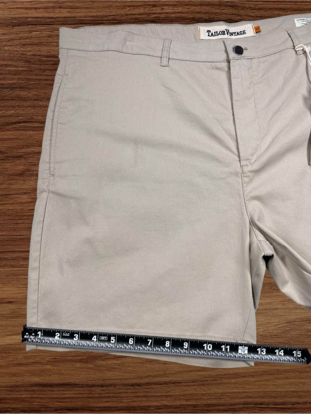 Tailor Vintage Men’s Greenwich Reg. Fit Summer Khaki Shorts. Size 44 - Picture 9 of 14
